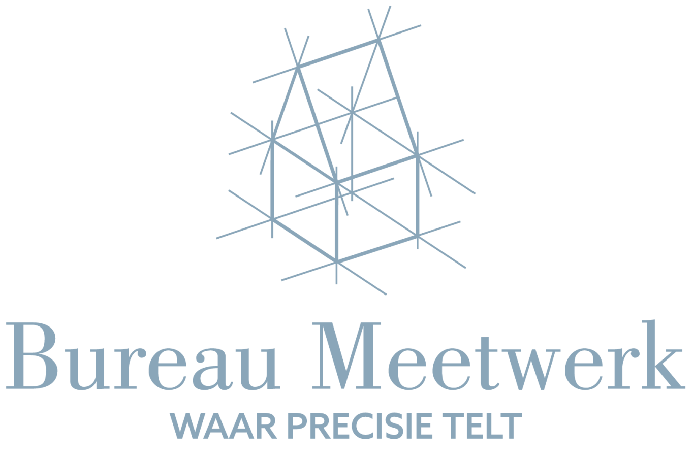 Logo van Bureau Meetwerk met de slogan "Waar precisie telt".
